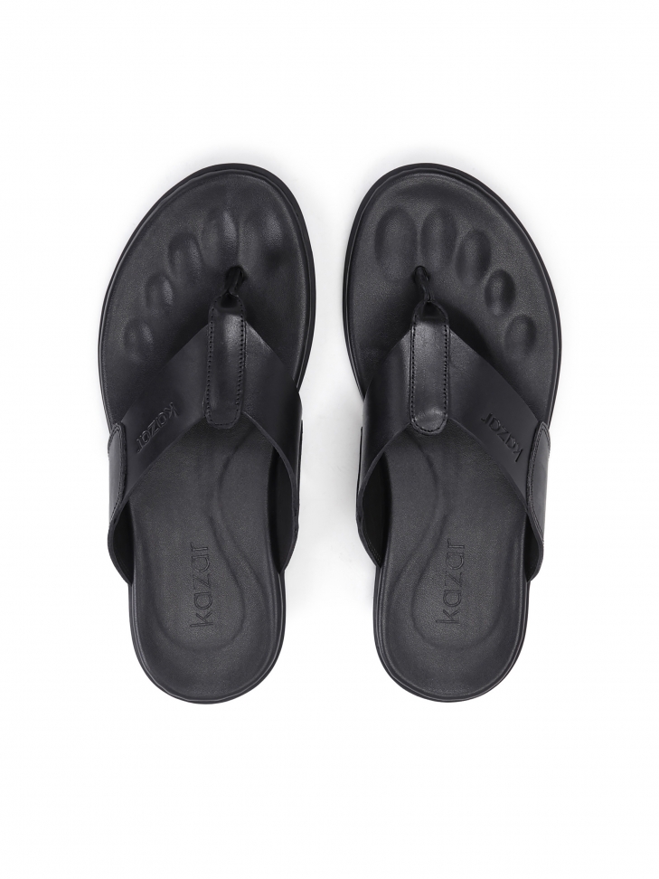 Czarne skórzane japonki męskie