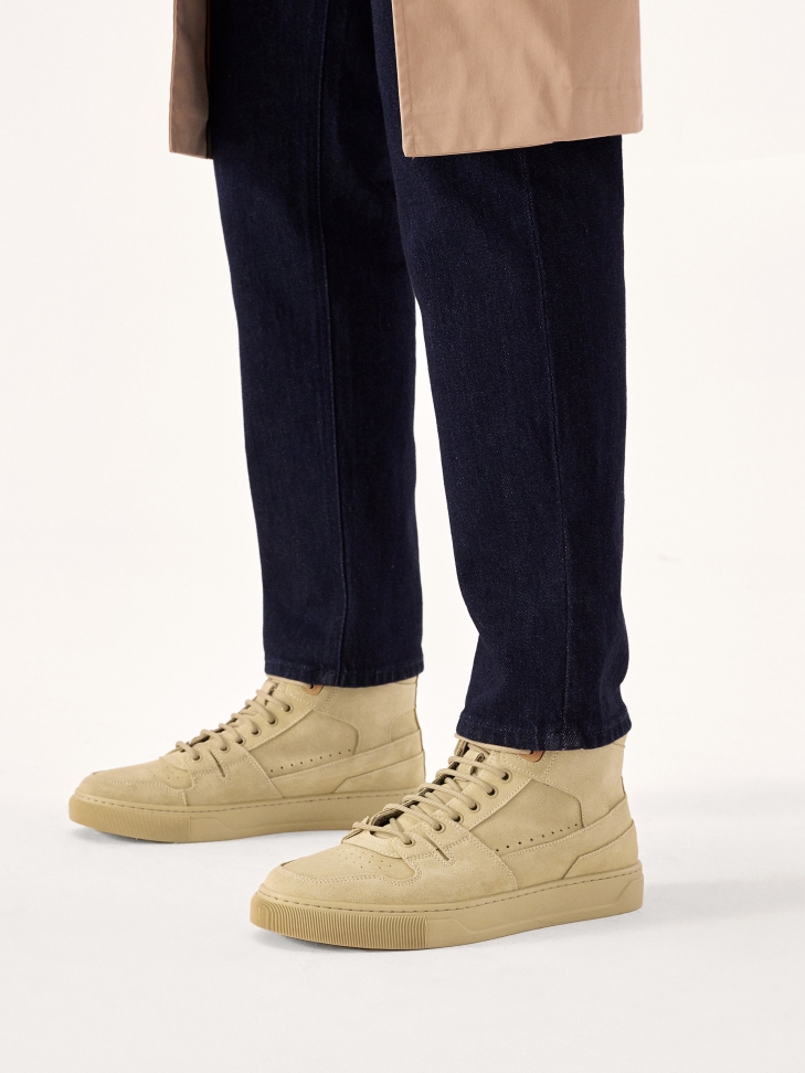 Sneakersy męskie za kostkę z zamszu