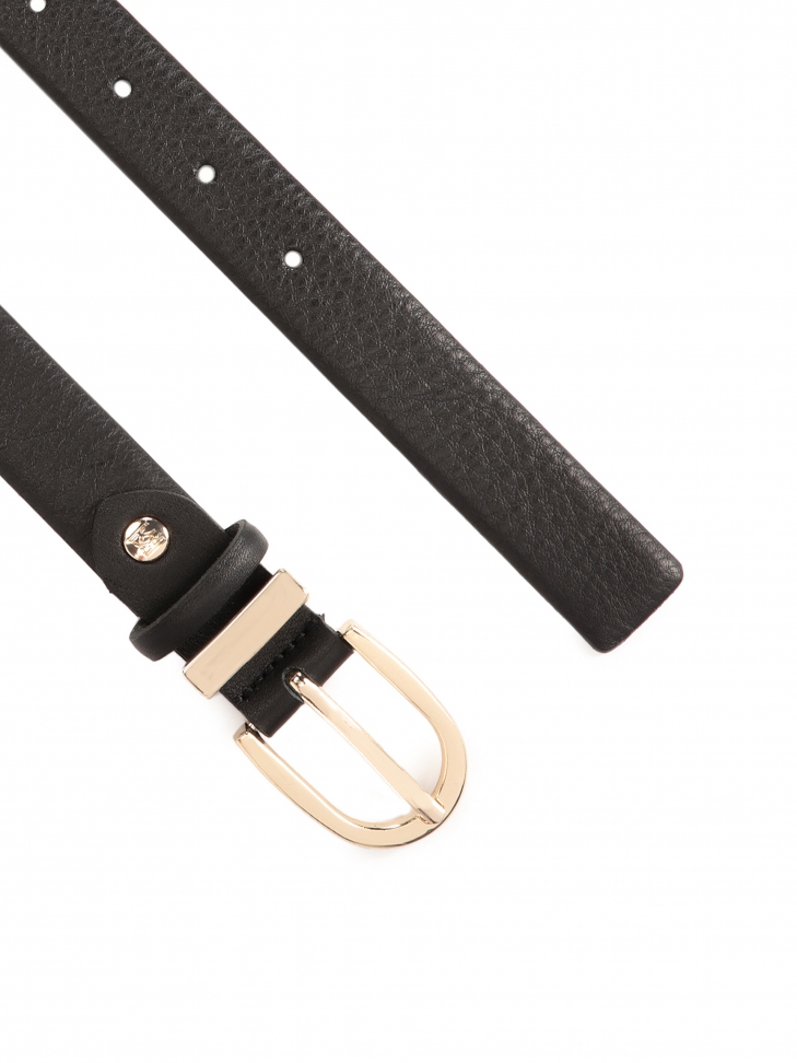 Uniwersalny czarny pasek z zaoągloną klamrą