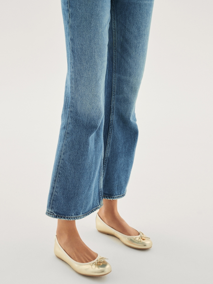 Złote baleriny damskie