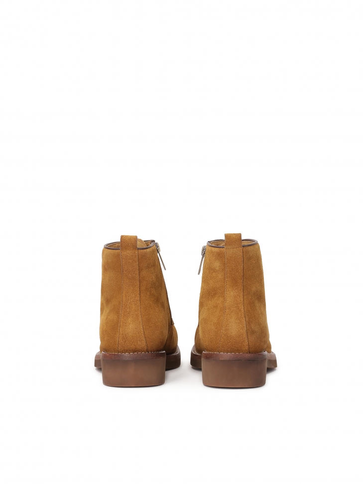 Jasnobrązowe zamszowe trzewiki męskie