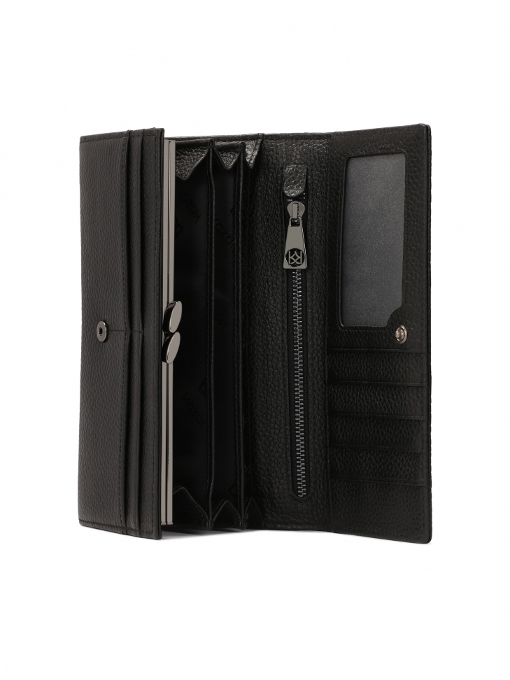 Duży prostokątny portfel z tłoczonym wzorem