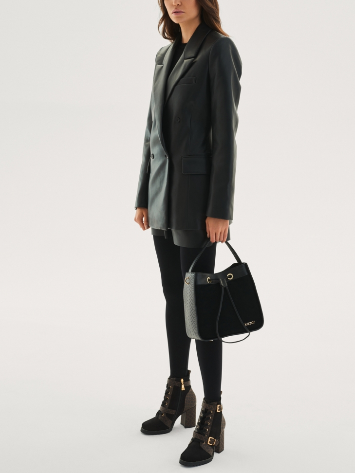 Brązowo-czarne botki damskie