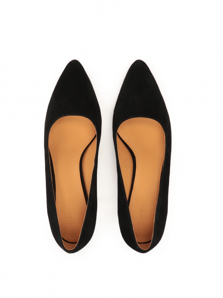 Czarne zamszowe czółenka minimal