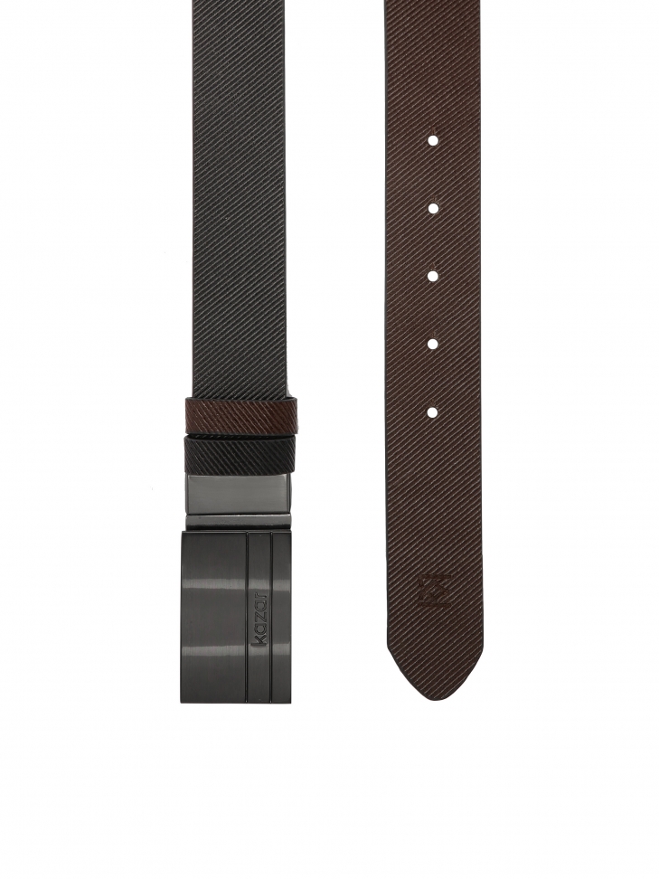 Pasek dwustronny z tłoczonym pasiastym wzorem