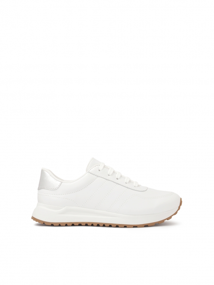 Skórzane białe sneakersy typu running