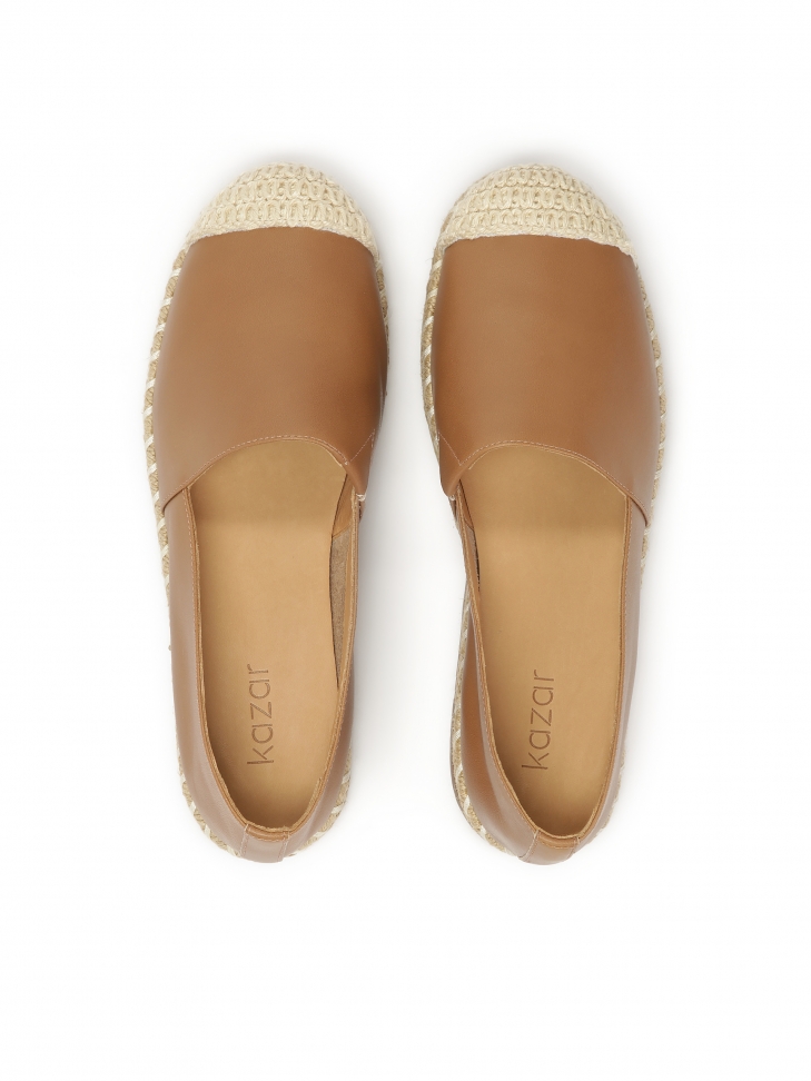 Komfortowe espadryle z gładkiej skóry