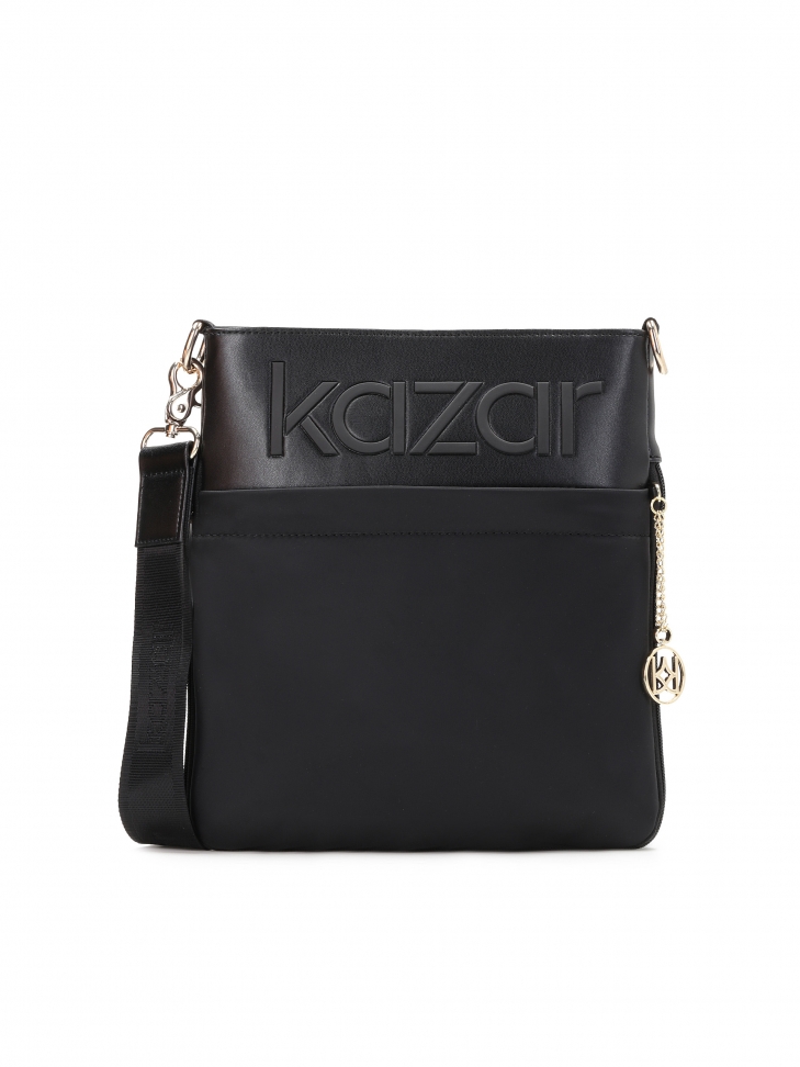 Uniwersalna czarna listonoszka damska na szerokim pasku