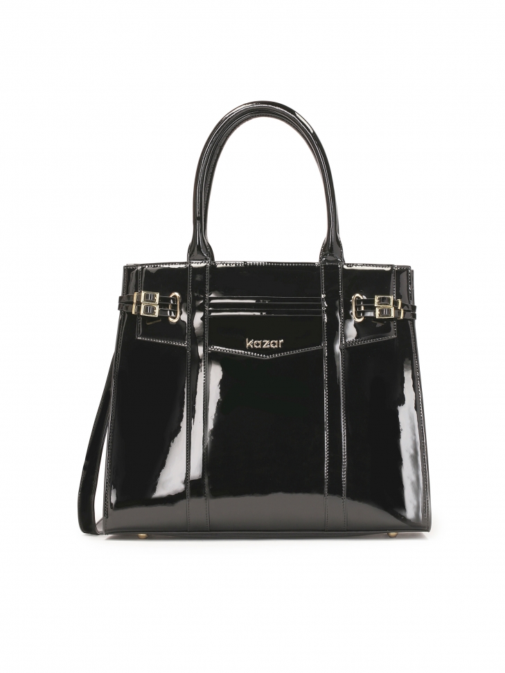 Lakierowana sztywna torebka