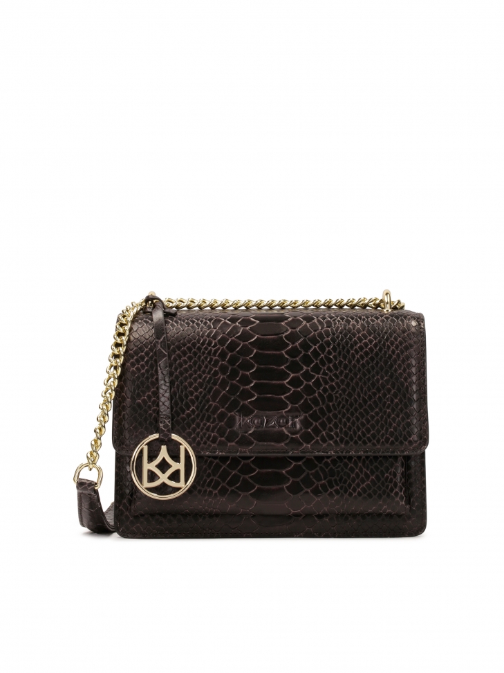 Brązowa torebka z tłoczonej skóry