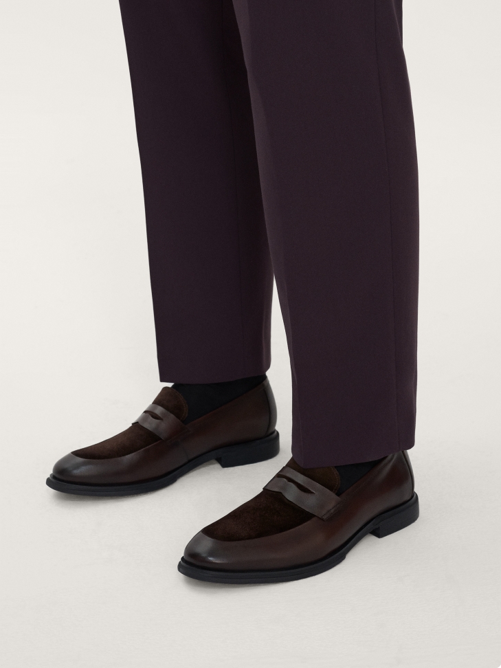 Brązowe półbuty męskie penny loafers