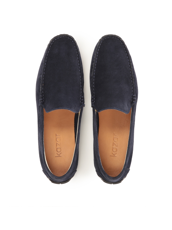 Mokasyny driving mocs z granatowego zamszu