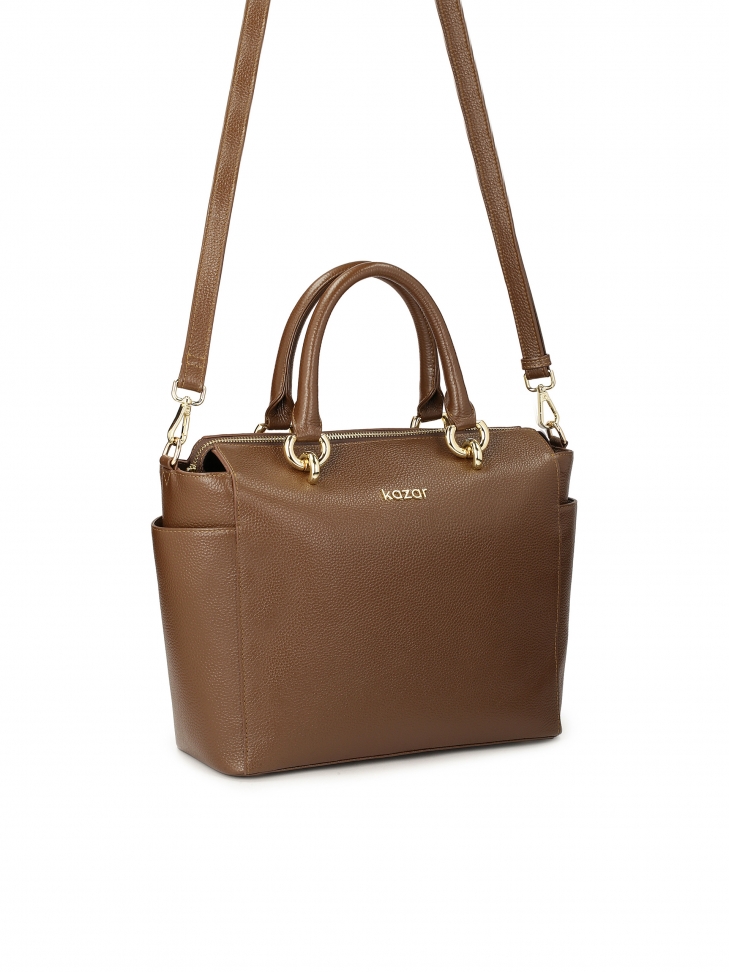 Ciemnobrązowa torebka do ręki i na ramię