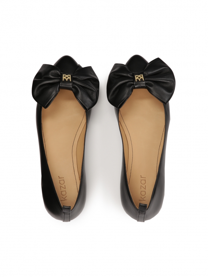 Czarne baleriny z dużymi kokardami