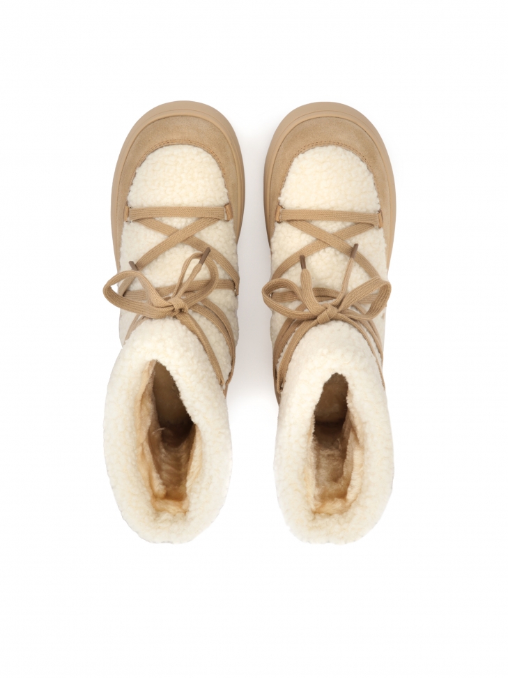 Ocieplane śniegowce damskie z imitacją futra