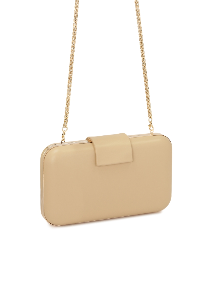 Skórzana kopertówka z dużym kamieniem