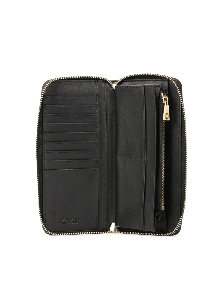 Skórzany portfel z paskiem do ręki