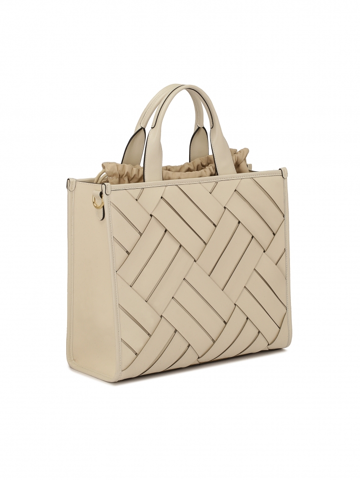 Pleciona skórzana torebka tote bag