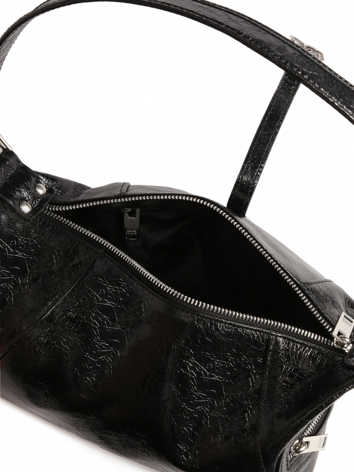 Czarna skórzana torebka na ramię