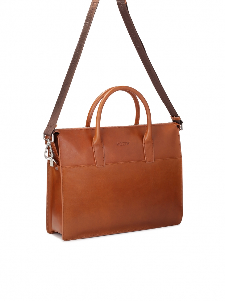 Skórzana brązowa torba jednokomorowa