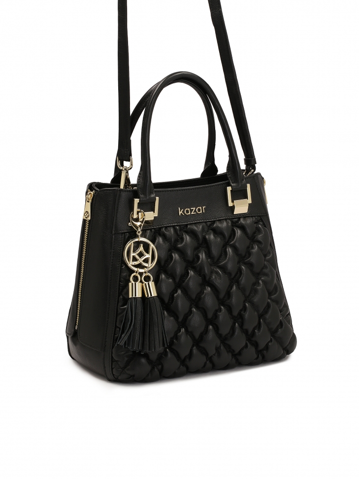 Czarna elegancka torebka z miękkiej skóry