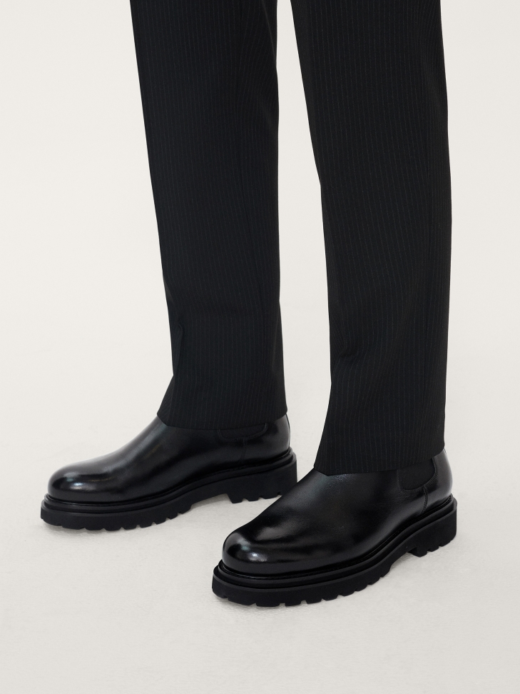 Skórzane ocieplane sztyblety męskie