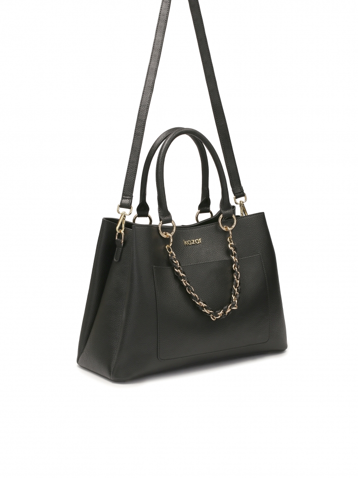 Elegancka torebka z groszkowej skóry