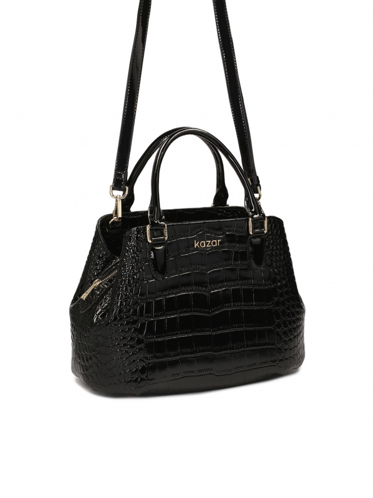 Elegancka sztywna torebka z rączkami