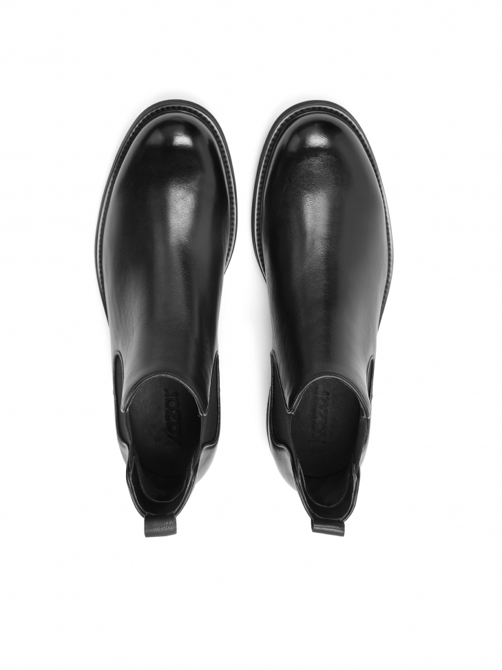 Klasyczne czarne sztyblety męskie ze skóry