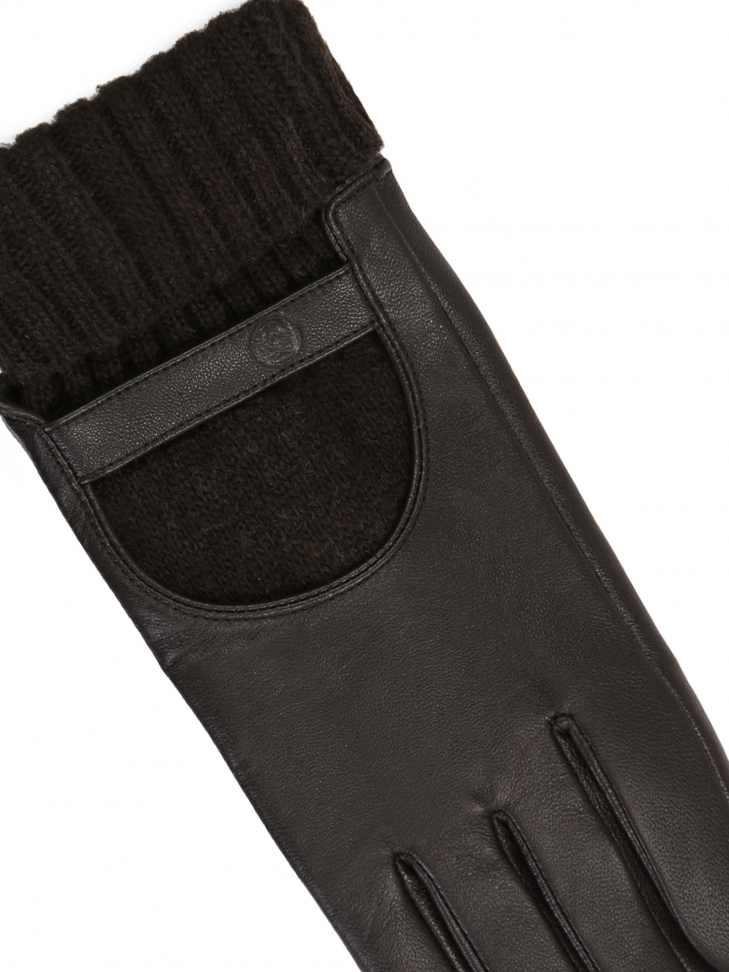 Skórzane rękawiczki damskie touch screen wyściełane materiałem