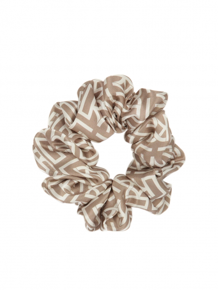 Satynowa gumka do włosów w monogramy