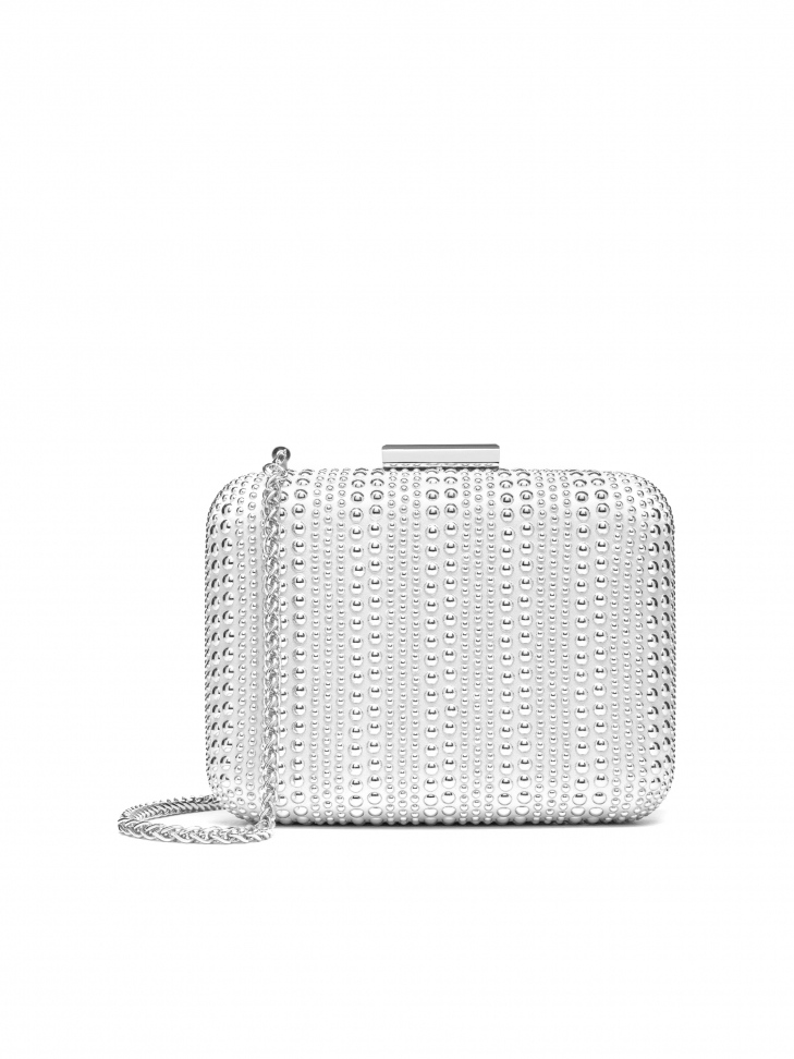 Elegancka srebrna kopertówka na łańcuszku