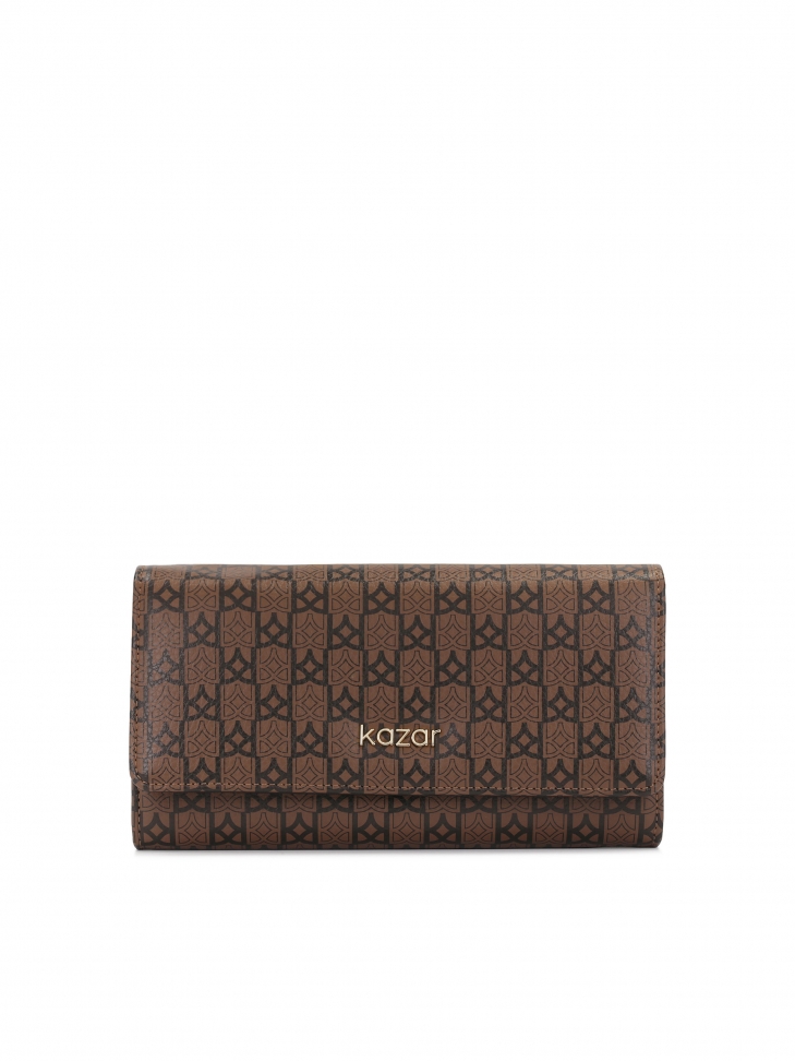 Brązowy portfel w unikatowy wzór