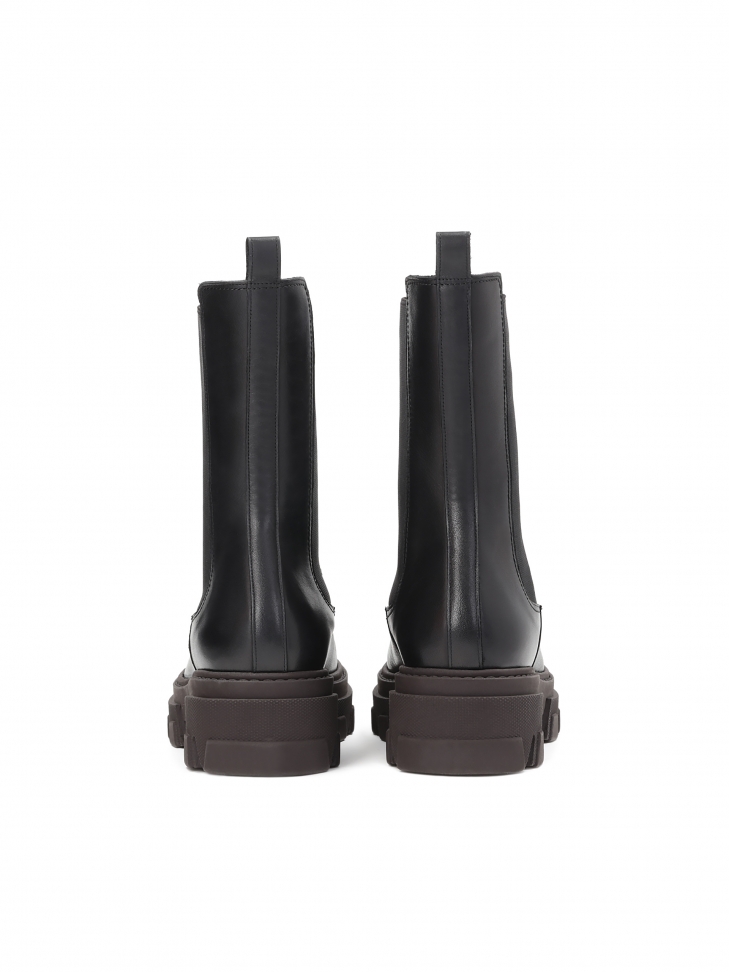 Czarno-brązowe trzewiki damskie