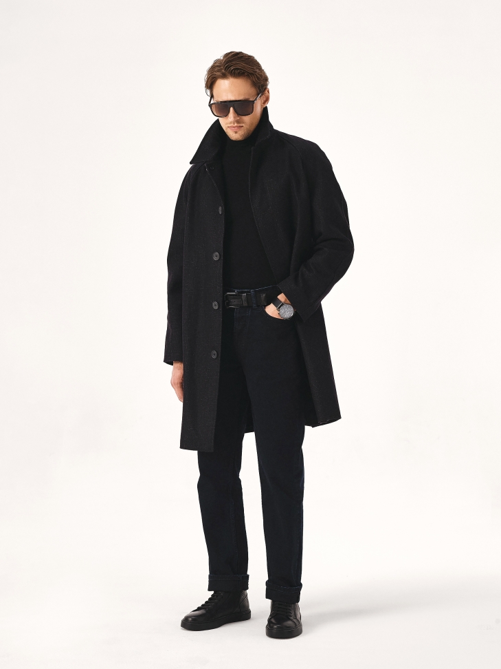 Komfortowe czarne sneakersy męskie z wysoką cholewką