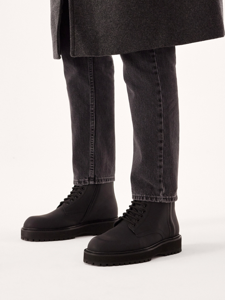 Wygodne skórzane trzewiki męskie z sznurowaniem