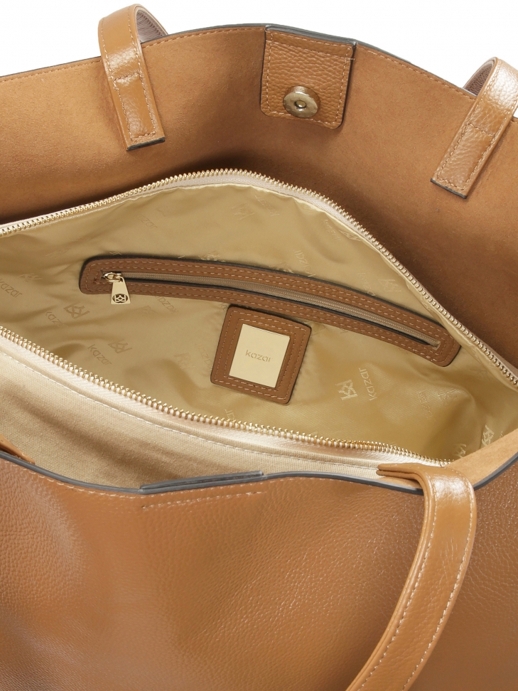 Duża jasnobrązowa torebka na ramię