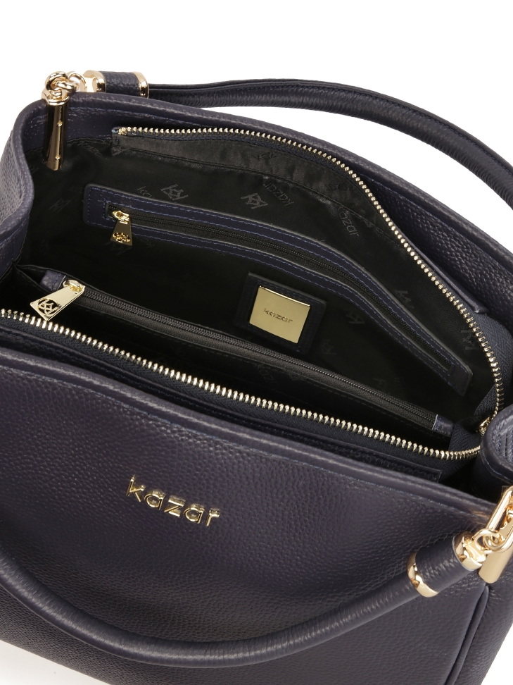 Duża granatowa torebka z zawieszką