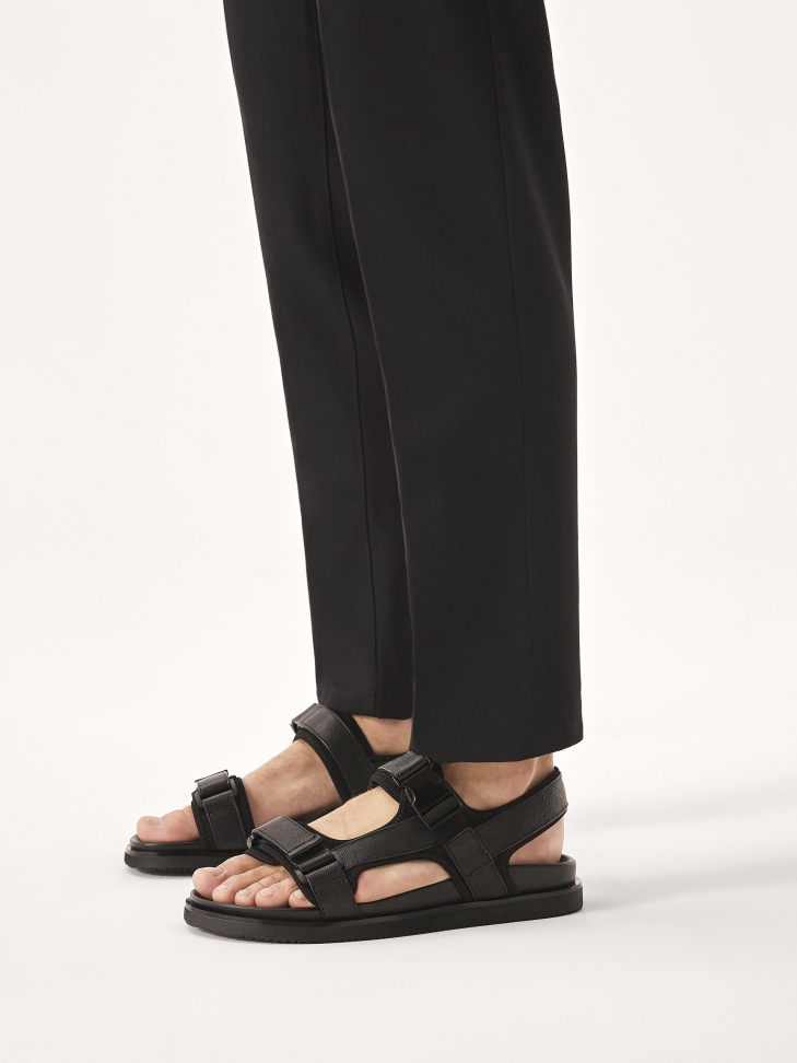 Skórzane sandały męskie z regulowanymi paskami