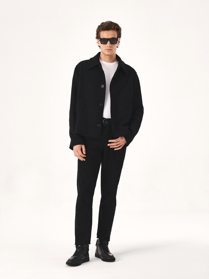 Męskie sneakersy z gładkiej skóry z matowym noskiem