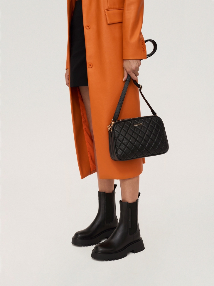 Skórzane botki typu chelsea na grubej podeszwie