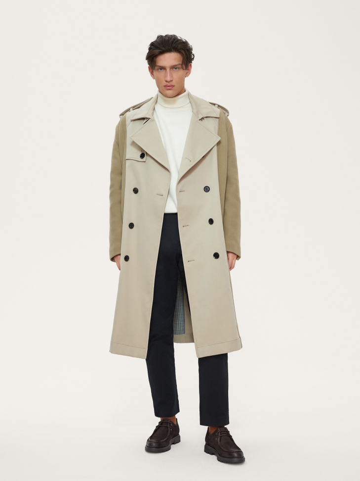 Brązowe półbuty męskie z ótkim sznurowaniem i wypukłym szwem