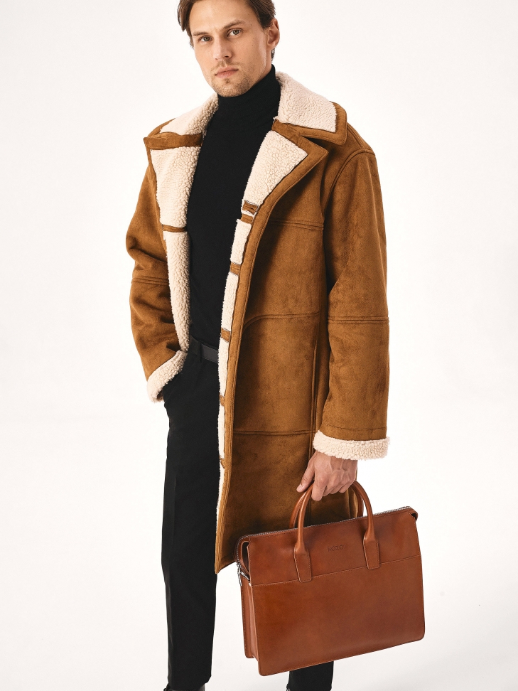 Skórzana brązowa torba jednokomorowa