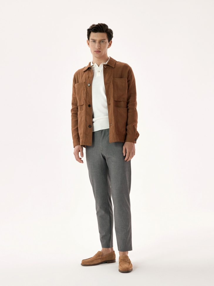 Loafersy z naszytym ozdobnym paskiem z wycięciem