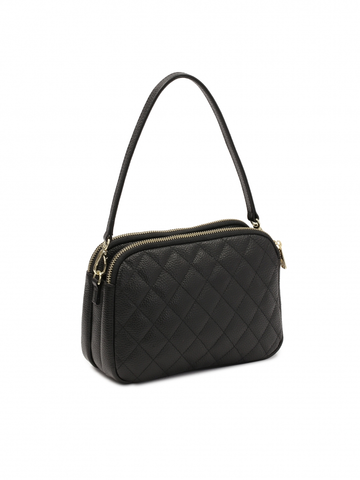 Uniwersalna czarna torebka ze skóry