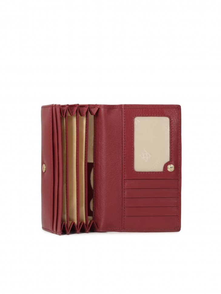 Bordowy kobiecy portfel skórzany