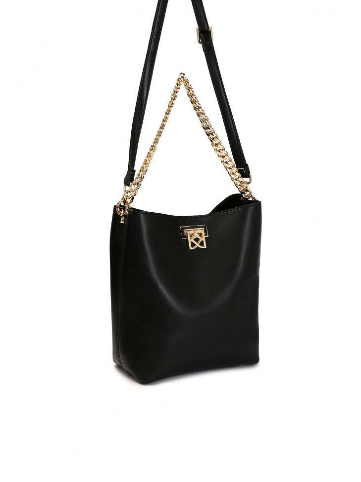 Elegancka skórzana torebka z łańcuchem