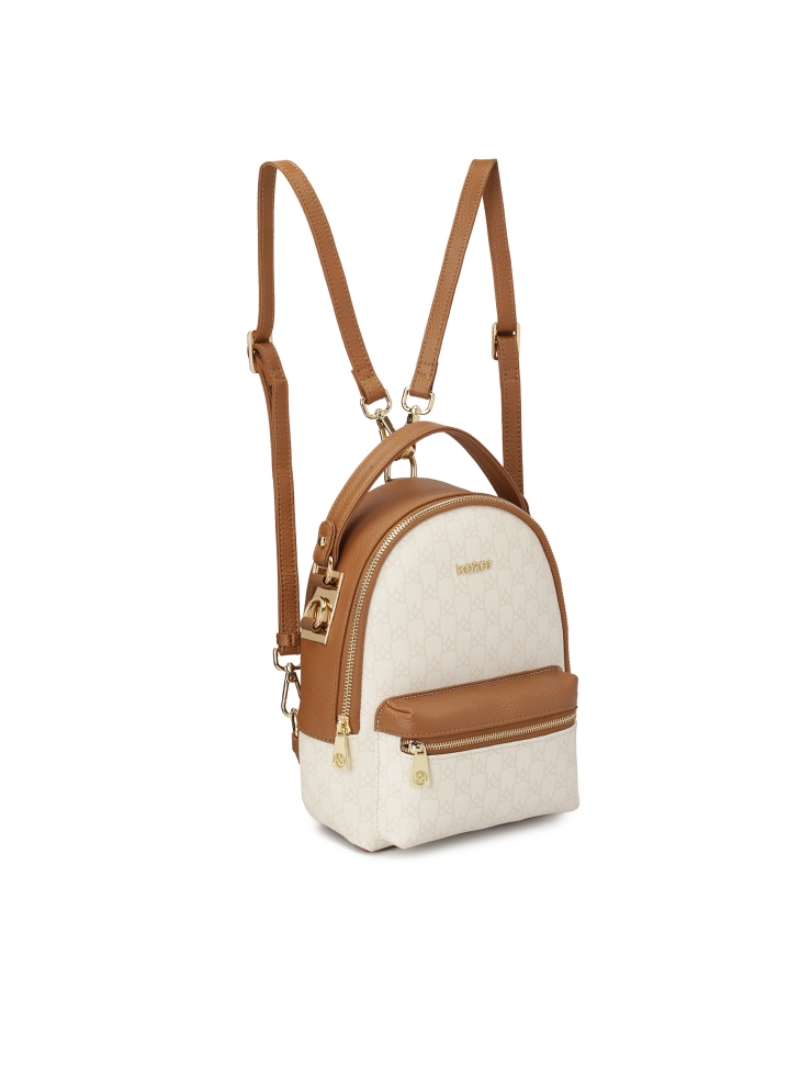 Dwukolorowy plecak 2w1 ze skóry