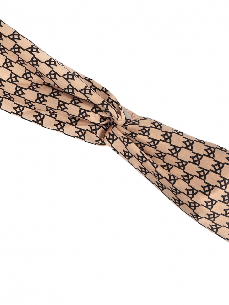 Beżowa opaska z jedwabnej satyny