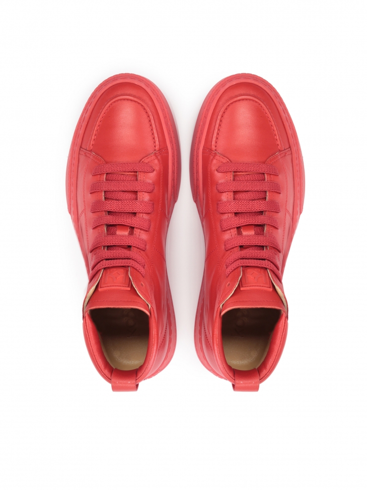 Czerwone sneakersy męskie do kostki